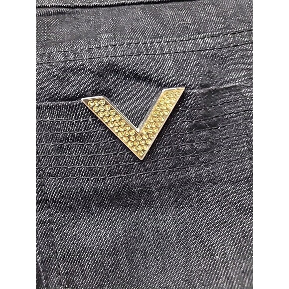 RED VALENTINO Black Straight Denim Jeans Size 27 Tunisia Zipper Ankles Low Rise - Picture 2 of 11